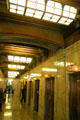 Marble lobby of Smith Tower with brass & copper 1914 elevators. Seattle, WA.