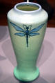 Rookwood Pottery Vase with damselfly by Sallie Coyne in American collection of Seattle Art Museum. Seattle, WA.