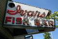 Ivars Fish Bar sign on Seattle's waterfront. Seattle, WA.