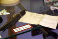 Wood from rudder of H.M.S. Bounty with signature card of RADM R. E. Byrd at Coast Guard Museum Northwest. Seattle, WA.