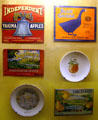 Yakima fruit shipping labels & souvenir plates at Washington State History Museum. Tacoma, WA.