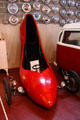 Red Stiletto custom vehicle shaped like high-heel shoe by David Crow at LeMay Museum. Tacoma, WA.