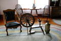 Spinning wheel in master bedroom of Hovander Homestead house. Ferndale, WA.