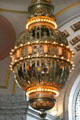 5-ton bronze chandelier by Tiffany Studies hangs from Washington State Capitol dome. Olympia, WA.