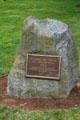 Marker of end of Oregon Trail in Olympia's Sylvester Park. Olympia, WA.