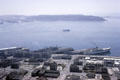 1962-view of Seattle's waterfront west from Space Needle of Century 21 Exposition. Seattle, WA.