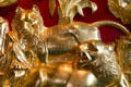 Details of golden carved lions on circus bandwagon at Circus World Museum. Baraboo, WI.