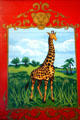 Giraffe painting on Ringling Bros. giraffe circus wagon cage at Circus World Museum. Baraboo, WI.