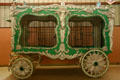 Carl Hagenbeck green & gold animal cage circus wagon at Circus World Museum. Baraboo, WI.