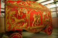 Red & gold circus wagon lion tamer carvings at Circus World Museum. Baraboo, WI.
