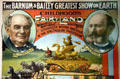 Portraits of P.T. Barnum & J.A. Bailey on 1887 poster at Circus World Museum. Baraboo, WI.