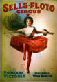 Poster for high wire dancer Princess Victoria of the Sells-Floto Circus at Circus World Museum. Baraboo, WI.