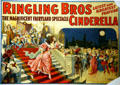 Lithograph for Ringling Bros spectacle of Cinderella at Circus World Museum. Baraboo, WI.