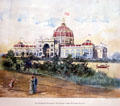 Print of Government Building from Wooded Island at World's Columbian Exposition by Poole Bros. at Columbus Museum. Columbus, WI.