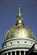 Gold-leafed dome of West Virginia State Capitol with largest capitol dome in USA. Charleston, WV.