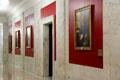 Hall of Governors with portraits in West Virginia State Capitol. Charleston, WV.