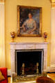 White marble mantel designed by Robert Adam in ballroom at West Virginia Governor's Mansion. Charleston, WV.