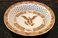 Porcelain colander with American eagle in ballroom at West Virginia Governor's Mansion. Charleston, WV.