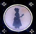 Early American silhouette of girl holding flowers at Craik-Patton House. Charleston, WV.