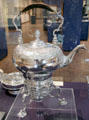 Silver kettle, stand & burner by Peter Archambo I of Britain at Huntington Museum of Art. Huntington, WV.