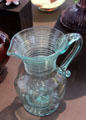 Hand blown blue glass American pitcher at Huntington Museum of Art. Huntington, WV.
