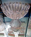 Drape crystal punch bowl & foot at Fostoria Glass Museum. Moundsville, WV.