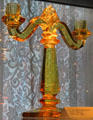 Topaz candlestick at Fostoria Glass Museum. Moundsville, WV