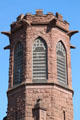 Octagonal gothic tower of Simpson United Methodist Church. Moundsville, WV