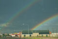 Double rainbow over Cheyenne highway. Cheyenne, WY.