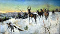 Deer in Winter painting by Charles M. Russell at Buffalo Bill Center of the West. Cody, WY.