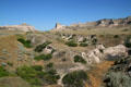 Mitchell Pass which funneled all traffic on Oregon Trail into narrow gap at Scotts Bluff National Monument. WY.