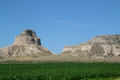 Dome Rock & South Bluff over corn at Scotts Bluff National Monument. WY.