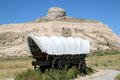 Long covered wagon at Scotts Bluff National Monument. WY.