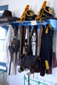 Personal kit rack in dormitory in Cavalry barracks at Fort Laramie National Historic Site. WY.