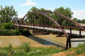 Old Army Bridge over Platte River of cast iron shipped from Eastern U.S. at Fort Laramie National Historic Site. WY.