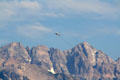 Plane takes off from Jackson Hole Airport in Grand Teton National Park. WY.
