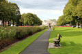 Port Sunlight park with Lady Lever Art Gallery. Liverpool, England.