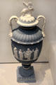 Wedgwood blue jasper vase showing Apollo & Nine Muses at Lady Lever Art Gallery. Liverpool, England.