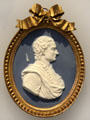 Isaac Newton portrait medallion of Wedgwood blue jasper at Lady Lever Art Gallery. Liverpool, England.