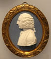 William Pitt portrait medallion of Wedgwood blue jasper at Lady Lever Art Gallery. Liverpool, England.