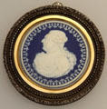 Louis XVI portrait medallion of Wedgwood blue jasper at Lady Lever Art Gallery. Liverpool, England.