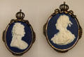 Marie Antoinette portrait medallions of Wedgwood blue jasper at Lady Lever Art Gallery. Liverpool, England.
