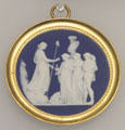 French Revolution medallion of Wedgwood blue jasper at Lady Lever Art Gallery. Liverpool, England.