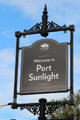 Port Sunlight town sign. Liverpool, England.