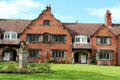 Employee housing surrounding lawn with Egyptian sculpture at Port Sunlight. Liverpool, England.