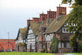 Residences with fancy chimneys at Port Sunlight. Liverpool, England.