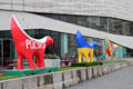 Superlambanana street sculpture art outside Museum of Liverpool. Liverpool, England.