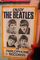 Beatles Parlophone Records poster a label run by George Martin in Beatles exhibit at Museum of Liverpool. Liverpool, England.