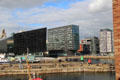 Liverpool port revitalization has attracted surrounding commercial & residential structure. Liverpool, England.