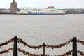 Stena Line ferry docked on Mersey River. Liverpool, England.